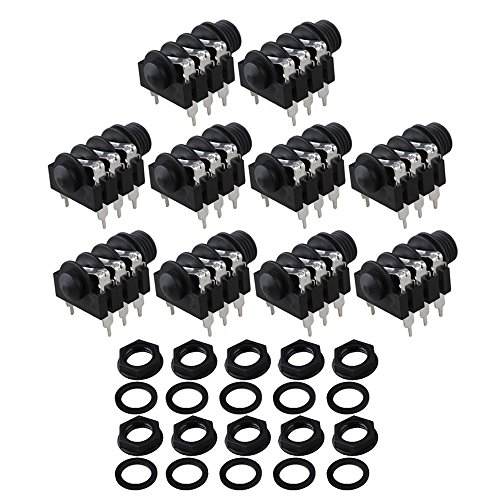 BQLZR 6,35-mm-Stereo-Klinkenbuchse, 6-polig, Stereo, Schwarz, 10 Stück BQLZR 6,35-mm-Stereo-Klinkenbuchse, 6-polig, Stereo, Schwarz, 10 Stück von BQLZR
