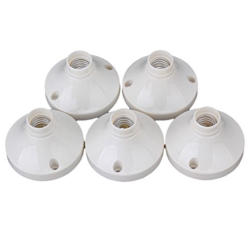 BQLZR E14 Rund Fassung Plastik Halogen Weiß LED Für Lampe Halter 5er Pack von BQLZR