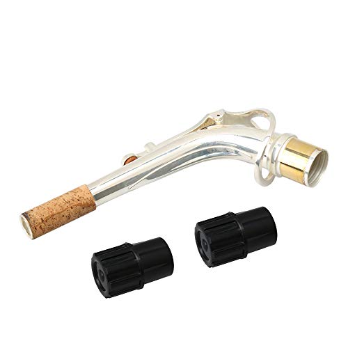 BQLZR Ellbogenbogen für Alt-Saxophon, Messing, 2,45 cm Durchmesser, mit Kunststoff-Endstopfen von BQLZR