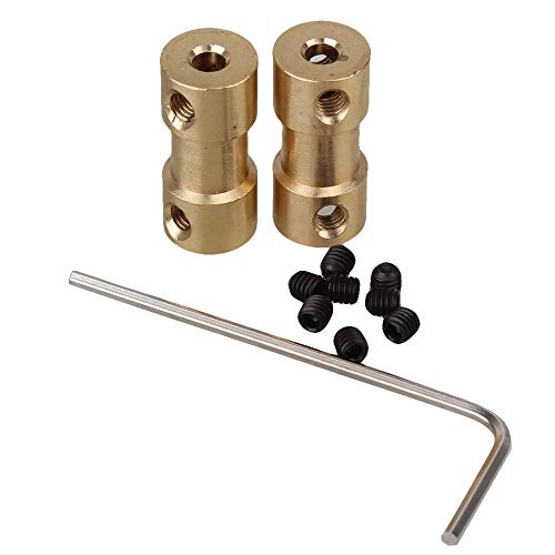 BQLZR Goldene 3mm-4mm Messing Joint Motorwellenkupplung Adapter-Verbindungsstueck fuer RC Flugzeug-Packung mit 2 von BQLZR