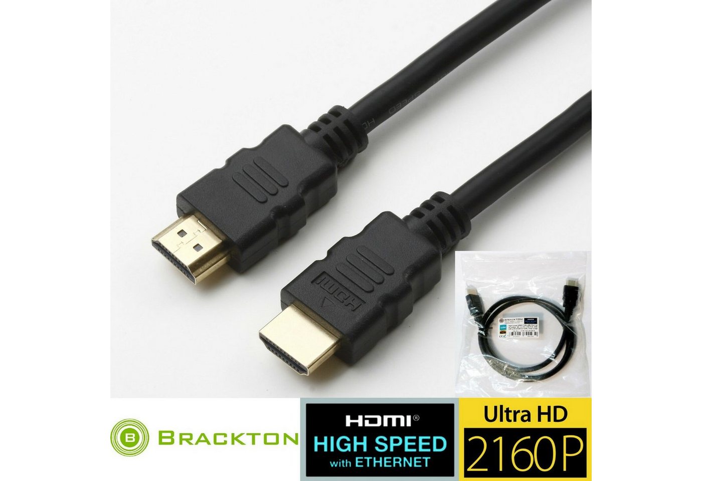 BRACKTON Brackton Ultra HD 4K 1.0m 3D Basic mit Ethernet HDMI 2.0a Kabel St/St HDMI-Kabel BRACKTON Brackton Ultra HD 4K 1.0m 3D Basic mit Ethernet HDMI 2.0a Kabel St/St HDMI-Kabel von BRACKTON