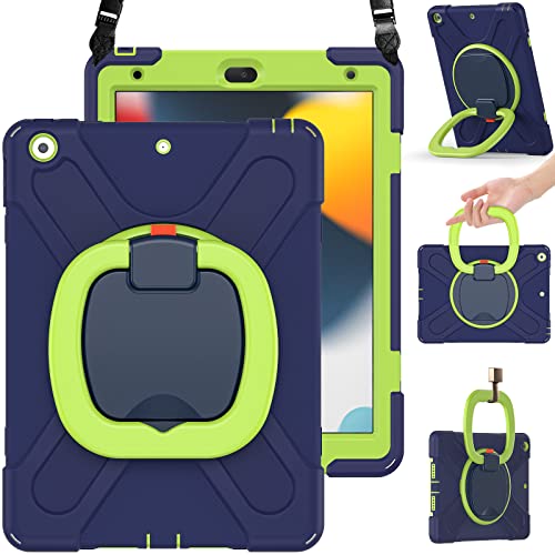 BRAECN Kinder-Schutzhülle für iPad 10,2 Zoll 9. / 8. / 7. Generation 2021 / 2020 / 2019, stoßfest, Hartschale, mit Ständer, Griff und Tragegurt, Displayschutzfolie und Stifthalter, Marineblau + Grün BRAECN Kinder-Schutzhülle für iPad 10,2 Zoll 9. / 8. / 7. Generation 2021 / 2020 / 2019, stoßfest, Hartschale, mit Ständer, Griff und Tragegurt, Displayschutzfolie und Stifthalter, Marineblau + Grün von BRAECN