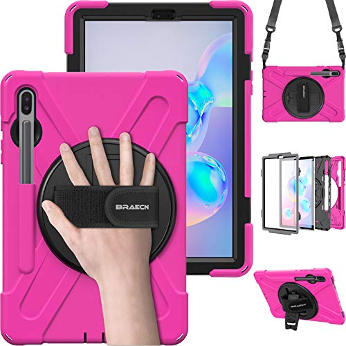BraECN Schutzhülle für Samsung Galaxy Tab S6 26,7 cm (10,5") 2019 Modell (SM-T860/T865/T867) Pink rose Tab S6 10.5'' T860/T865/T867 von BRAECN