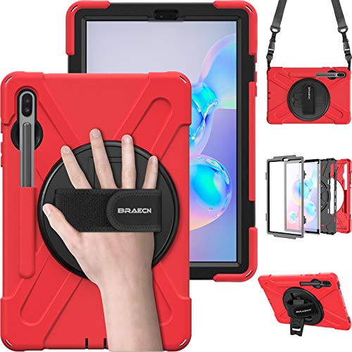 BraECN Schutzhülle für Samsung Galaxy Tab S6 26,7 cm (10,5") 2019 Modell (SM-T860/T865/T867) Rot rot Tab S6 10.5'' T860/T865/T867 von BRAECN