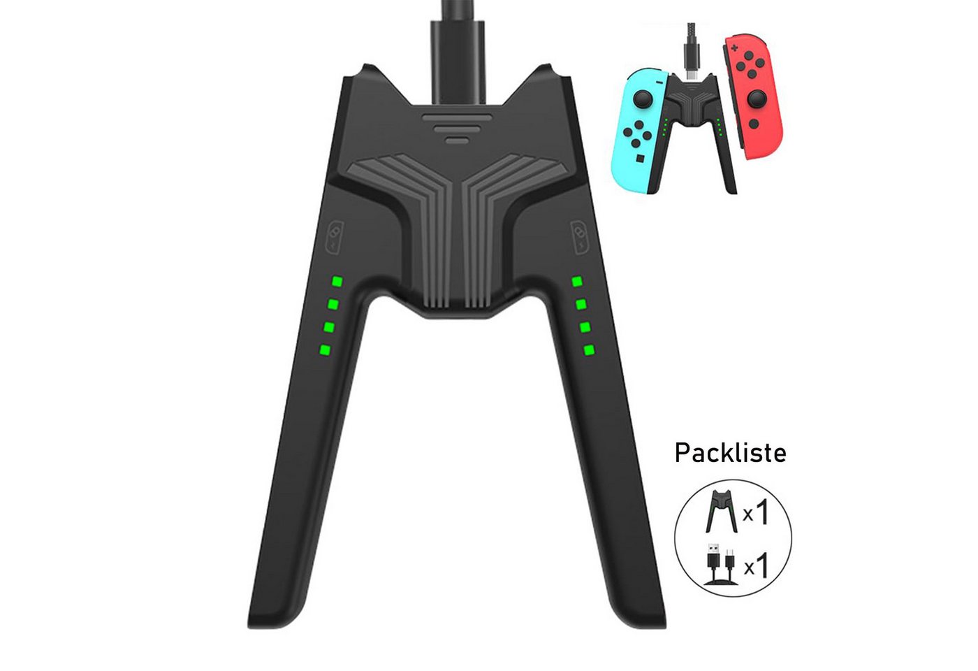 BRAIDOL Gamepad Ladegriff, linker und rechter Griff Nintendo-Controller Switch Gaming-Controller (Switch Controller Ladestation,Gamepad Zubehör für Nintendo Switch Oled Joy-Con Griff) von BRAIDOL