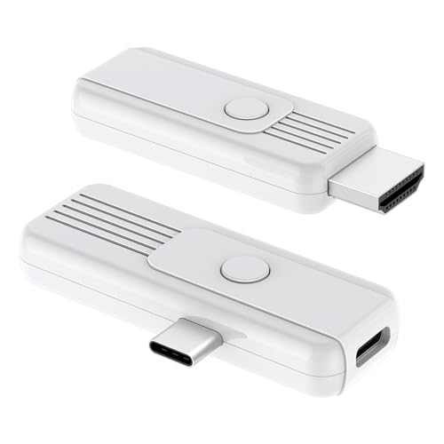 Wireless HDMI Transmitter and Receiver, Aufgerüstetem Type-C 3.1 Hdmi Wireless Plug & Play 2.4G/5G zum Streamen von Video und Audio zu HDTV, Projektor oder Monitor von Smartphone, Tablet oder Laptop von BRAIDOL