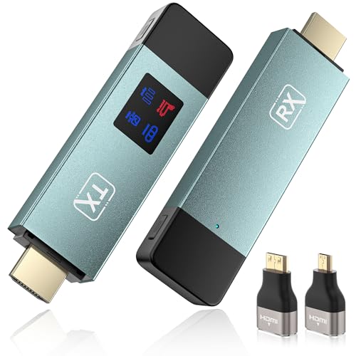 Wireless HDMI Transmitter and Receiver, 98 FT/30M Stabile Verbindung, 2,4G/5G tragbarer HDMI Wireless mit LED-Bildschirm, Plug & Play für Streaming Video Audio File von, Laptop, PC zu HDTV, Projektor. von BRAIDOL