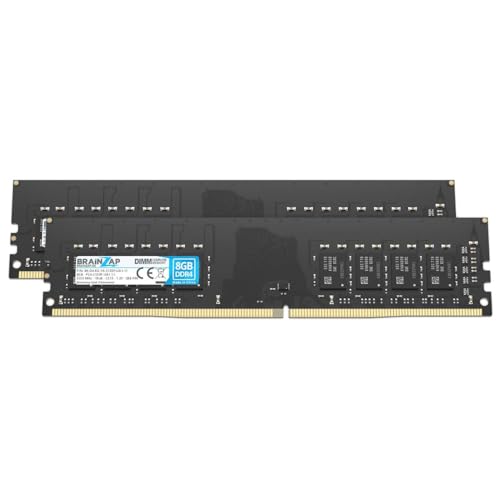 BRAINZAP 16GB DDR4 RAM DIMM PC4-2133P-UA1-11 1Rx8 2133 MHz 1.2V CL15 Computer PC Arbeitsspeicher Unbuffered Non-ECC (2X 8GB) von BRAINZAP