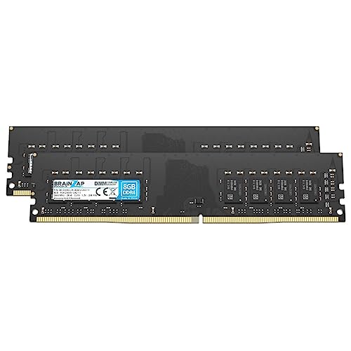 BRAINZAP 16GB DDR4 RAM DIMM PC4-2666V-UA2-11 2Rx8 2666 MHz 1.2V CL19 Computer PC Arbeitsspeicher Unbuffered Non-ECC (2X 8GB) von BRAINZAP