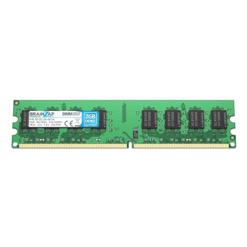 BRAINZAP 2GB DDR2 RAM DIMM PC2-5300U 2Rx8 667 MHz 1.8V CL5 Computer PC Arbeitsspeicher von BRAINZAP