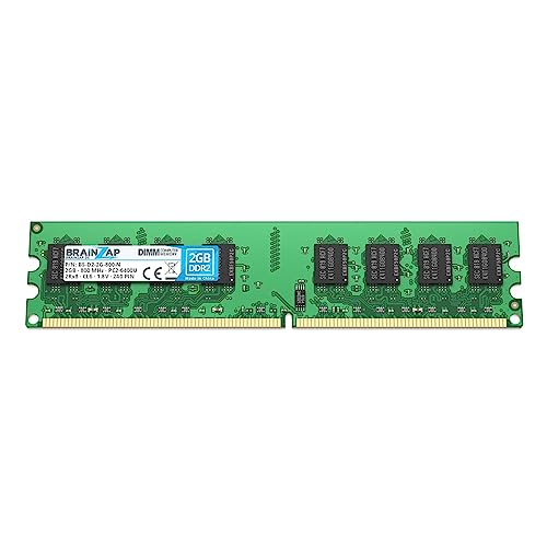 BRAINZAP 2GB DDR2 RAM DIMM PC2-6400U 2Rx8 800 MHz 1.8V CL6 Computer PC Arbeitsspeicher von BRAINZAP
