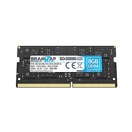 BRAINZAP 8GB DDR4 RAM SO-DIMM PC4-2133P 2Rx8 2133 MHz 1.2V CL15 Notebook Laptop Arbeitsspeicher von BRAINZAP