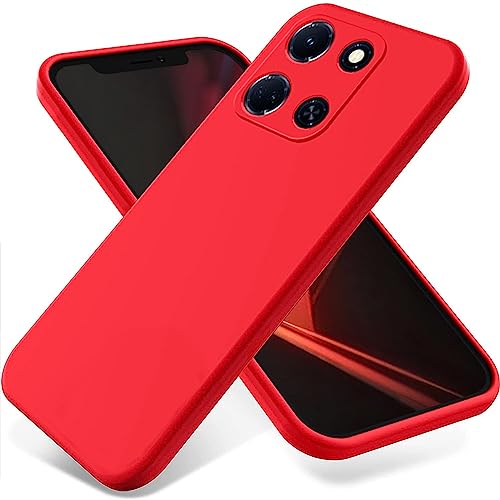 BRAND SET Handyhülle für Infinix Note 30 4G Silikon Hülle, mit Mikrofasertuch Futterkissen Soft Touch Schutzhülle für Infinix Note 30 4G-Rot von BRAND SET