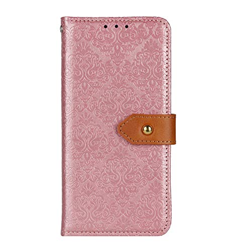 BRAND SET Handyhülle für Motorola Edge 30 Neo 5G Hülle Leder Wallet Tasche Cover Retro Blumen Muster Design Klapphülle Handytasche Phone Case für Motorola Edge 30 Neo 5G-Roségold von BRAND SET