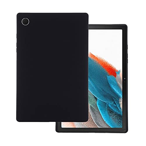 BRAND SET Handyhülle für Samsung Galaxy Tab A8 10.5" (2021) Silikon Hülle, mit Mikrofasertuch Futterkissen Soft Touch Schutzhülle für Samsung Galaxy Tab A8 10.5" (2021)-Schwarz von BRAND SET