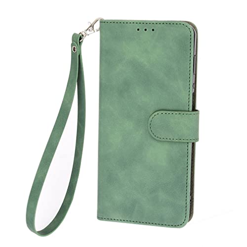 BRAND SET Hülle für Fairphone 5 Leder Handyhülle Kunstleder Flip Case mit Sicherer Magnetverschlussverriegelung Handy Lanyard Klappbar Schutzhülle für Fairphone 5(Grün) von BRAND SET