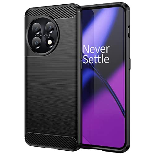 BRAND SET Hülle für OnePlus 11 5G Tasche Ultra Thin rutschfeste Cover Silikon Schutzhülle Bruchsichere Stoßfest Softshell Backcover Hüllen für OnePlus 11 5G(Schwarz) von BRAND SET