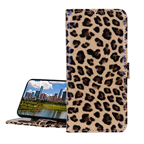 BRAND SET Hülle für iPhone 14 Brieftasche Handyhülle Kunstleder Flip Case mit Sicherer Magnetverschlussverriegelung, Schutzhülle für iPhone 14 (Leopardenmuster) von BRAND SET