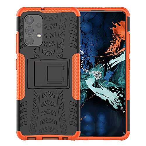 BRAND SET Rugged Armor Schutzhülle für Samsung Galaxy A32 4G Hülle Handy Tasche Hybrid Case Stoßfest Handyhülle Panzer TPU Silikon Hard Bumper Handycover für Samsung Galaxy A32 4G-Orange von BRAND SET