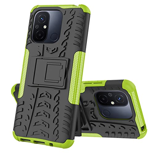 BRAND SET Rugged Armor Schutzhülle für Xiaomi Redmi 12C 4G Hülle Handy Tasche Hybrid Case Stoßfest Handyhülle Panzer TPU Silikon Hard Bumper Handycover für Xiaomi Redmi 12C 4G-Grün von BRAND SET