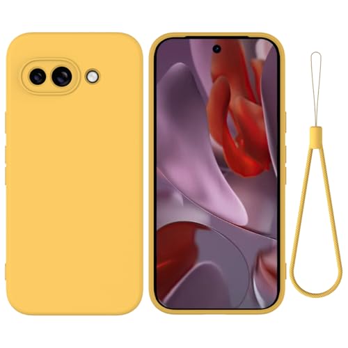 BRAND SET Schutzhülle für Google Pixel 9A Hülle, Silikonhülle Kratzfeste Schutzhülle mit Mikrofaser-Innenfutter Handytasche Case für Google Pixel 9A Handy Hüllen (Zitronengelb) von BRAND SET