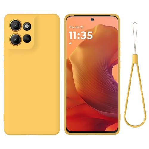 BRAND SET Schutzhülle für Moto G15 Hülle, Silikonhülle Kratzfeste Schutzhülle mit Mikrofaser-Innenfutter Handytasche Case für Moto G15 Handy Hüllen (Zitronengelb) von BRAND SET