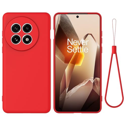 BRAND SET Schutzhülle für OnePlus 13R Hülle, Silikonhülle Kratzfeste Schutzhülle mit Mikrofaser-Innenfutter Handytasche Case für OnePlus 13R Handy Hüllen (Rot) von BRAND SET