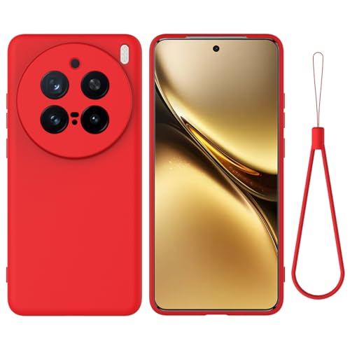 BRAND SET Schutzhülle für Vivo X200 Pro Hülle, Silikonhülle Kratzfeste Schutzhülle mit Mikrofaser-Innenfutter Handytasche Case für Vivo X200 Pro Handy Hüllen (Rot) von BRAND SET