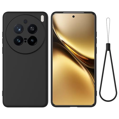 BRAND SET Schutzhülle für Vivo X200 Pro Hülle, Silikonhülle Kratzfeste Schutzhülle mit Mikrofaser-Innenfutter Handytasche Case für Vivo X200 Pro Handy Hüllen (Schwarz) von BRAND SET