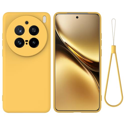 BRAND SET Schutzhülle für Vivo X200 Pro Hülle, Silikonhülle Kratzfeste Schutzhülle mit Mikrofaser-Innenfutter Handytasche Case für Vivo X200 Pro Handy Hüllen (Zitronengelb) von BRAND SET