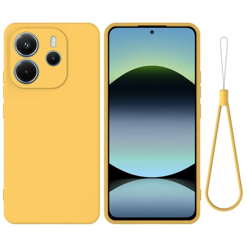 BRAND SET Schutzhülle für Xiaomi Redmi Note 14 4G Hülle, Silikonhülle Kratzfeste Schutzhülle mit Mikrofaser-Innenfutter Handytasche Case für Xiaomi Redmi Note 14 4G Handy Hüllen (Zitronengelb) von BRAND SET