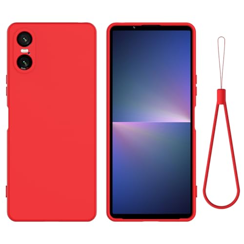 BRAND SET Schutzhülle für Sony Xperia 10 VI Hülle, Silikonhülle Kratzfeste Schutzhülle mit Mikrofaser-Innenfutter Handytasche Case für Sony Xperia 10 VI Handy Hüllen (Rot) von BRAND SET