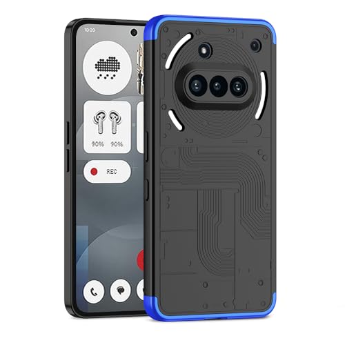 BRAND SET für Nothing Phone (3a) Hülle – Ultra Dünn Matte PC Hartschale, Slim Fit, Seidige Textur, Rundum-Schutz, Perfekte Passform Schutzhülle für Nothing Phone (3a) (Schwarz und Blau) von BRAND SET