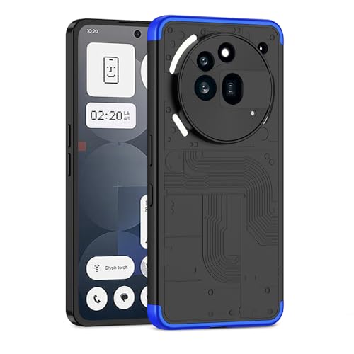 BRAND SET für Nothing Phone (3a) Pro Hülle – Ultra Dünn Matte PC Hartschale, Slim Fit, Seidige Textur, Rundum-Schutz, Perfekte Passform Schutzhülle für Nothing Phone (3a) Pro (Schwarz und Blau) von BRAND SET
