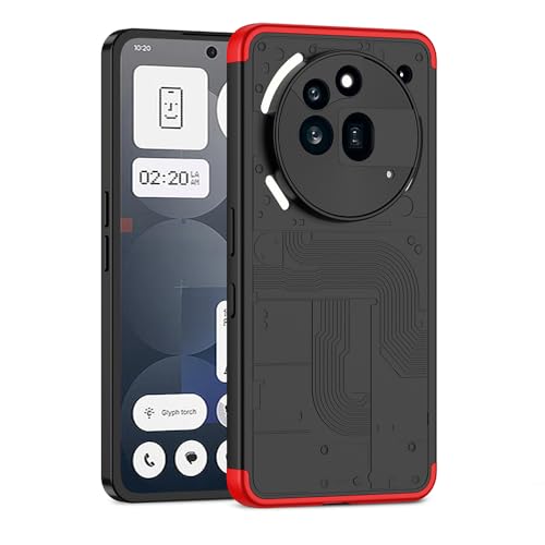 BRAND SET für Nothing Phone (3a) Pro Hülle – Ultra Dünn Matte PC Hartschale, Slim Fit, Seidige Textur, Rundum-Schutz, Perfekte Passform Schutzhülle für Nothing Phone (3a) Pro (Schwarz und Rot) von BRAND SET