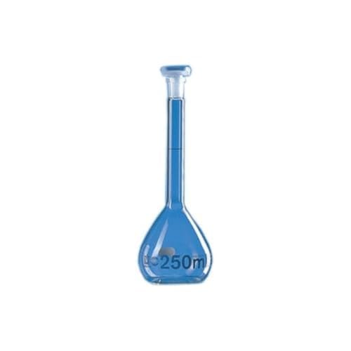 Messkolben, BLAUBRAND, Klasse A, DE-M gekennz. 25 ml, Boro 3.3, NS 10/19, PP-Stopfen Messkolben, BLAUBRAND, Klasse A, DE-M gekennz. 25 ml, Boro 3.3, NS 10/19, PP-Stopfen von BRAND