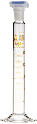 Mischzylinder, SILBERBRAND ETERNA, Klasse B, 25 ml: 0,5 ml, Boro 3.3, NS 14/23-PP-St. Mischzylinder, SILBERBRAND ETERNA, Klasse B, 25 ml: 0,5 ml, Boro 3.3, NS 14/23-PP-St. von BRAND