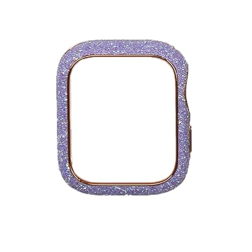 BRART Diamant-Abdeckung für Apple Watch-Hülle, 45 mm, 41 mm, 44 mm, 40 mm, glitzernd, Displayschutzglas für Apple Watch Serie 8, 7, 4, 5, 6 SE (Farbe: Lila, Größe: 40 mm) von BRART