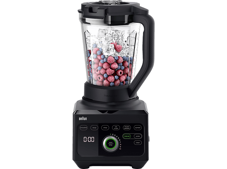 BRAUN PowerBlend 9 Standmixer Schwarz (1600 Watt, 2 l) von BRAUN