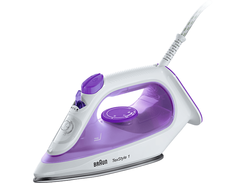 BRAUN TexStyle 1 SI 1080 VI Dampfstoß 130 g/min Dampfbügeleisen (2000 Watt, Keramiksohle, SuperCeramic Beschichtung) von BRAUN