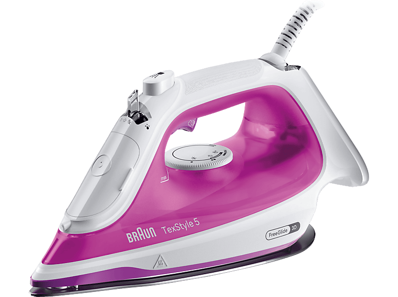 BRAUN TexStyle 5 SI 5225 PU Dampfstoß 200 g/min Dampfbügeleisen (2500 Watt, Keramiksohle, SuperCeramic Beschichtung) von BRAUN