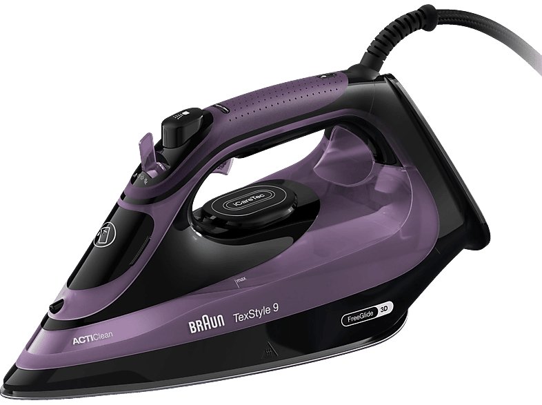 BRAUN TexStyle 9 SI 9661 VI Dampfstoß 250 g/min Dampfbügeleisen (3100 Watt, Keramiksohle, EloxalPlus Beschichtung) von BRAUN