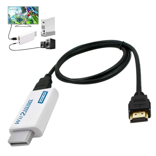BRAVECOW Wii zu HDMI Konverter Adapter HD Converter Adapter mit 1,5m High Speed Konvertierungskabel HDMI-Anschluss 3,5 mm Audio Wii AV Multi-Ausgang BRAVECOW Wii zu HDMI Konverter Adapter HD Converter Adapter mit 1,5m High Speed Konvertierungskabel HDMI-Anschluss 3,5 mm Audio Wii AV Multi-Ausgang von BRAVECOW