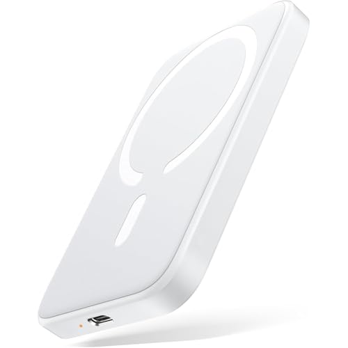 Powerbank für MagSafe, Magnetische Wireless Power Bank 5000mAh Schnellladefunktion Ladegerät, Kabellose Tragbares Externer Akku mit USB-C für iPhone 16/15/14/13/12 Mini/Plus/Pro/Pro Max Powerbank für MagSafe, Magnetische Wireless Power Bank 5000mAh Schnellladefunktion Ladegerät, Kabellose Tragbares Externer Akku mit USB-C für iPhone 16/15/14/13/12 Mini/Plus/Pro/Pro Max von BRAWNY