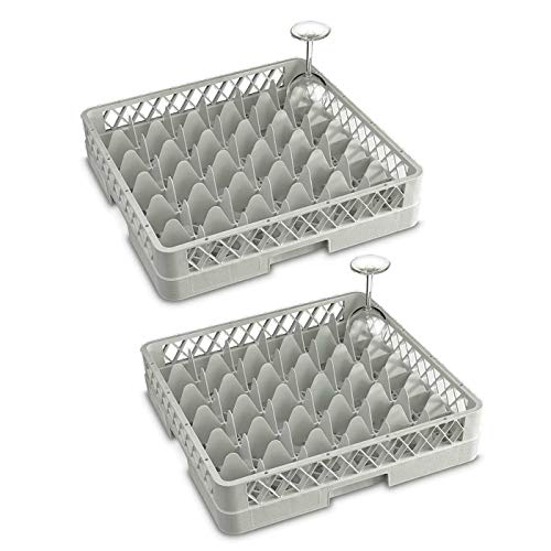 2x Spülkorb Gläser/Tassen, 36 Fächer, lichtes Fachmaß 73x73 mm, LxBxH 500x500x100 mm, Nutzhöhe 80 mm, grau 2x Spülkorb Gläser/Tassen, 36 Fächer, lichtes Fachmaß 73x73 mm, LxBxH 500x500x100 mm, Nutzhöhe 80 mm, grau von BRB