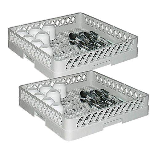 2x Spülkorb für Bestecke, Tassen usw., PE-HD, LxBxH 500x500x100 mm, Nutzhöhe 80 mm, grau 2x Spülkorb für Bestecke, Tassen usw., PE-HD, LxBxH 500x500x100 mm, Nutzhöhe 80 mm, grau von BRB
