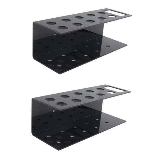 BRCUAT 2X 10-Fach Wand Montierter BüRo Organisator Trocken Abwischbarer Marker und Radier Gummi Halter Gestell, Acryl Trocken LöSchen Marker Halter, Schwarz von BRCUAT