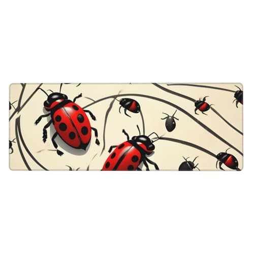 Art Ladybug Große Gummi-Tastaturunterlage, Büro-Schreibtischunterlage, Schreibblock, Computer-Desktop-Pad, starke Haftung von BREAUX
