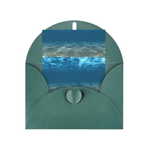 BREAUX Blue Ocean Sea Wavy Seascape Print Thank You Card Double Pearl Holiday Greeting Card Luxury Sparkling Effect von BREAUX