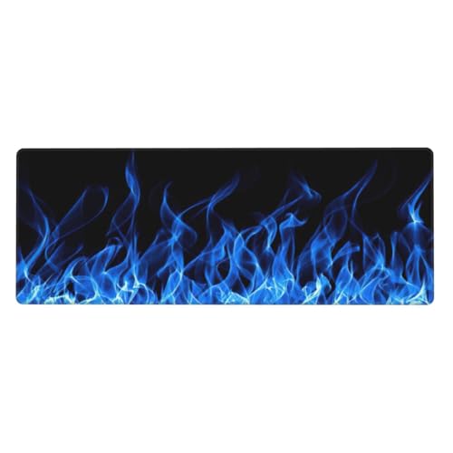 Blue Flame Große Gummi-Tastaturunterlage, Büro-Schreibtischunterlage, Schreibblock, Computer-Desktop-Pad, starke Haftung von BREAUX